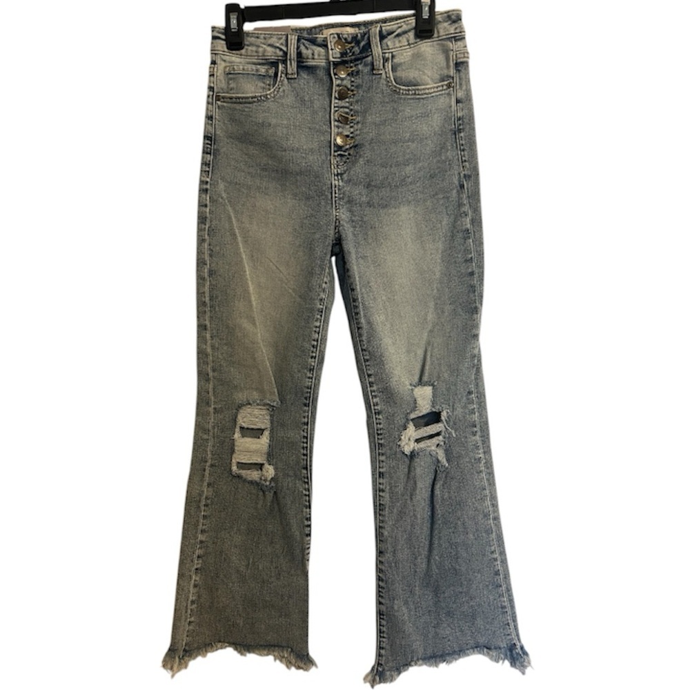 NWT Harper Heritage Francesca's Flared Light Wash Ripped Distressed Jeans